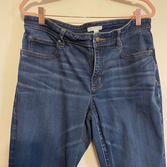 Eileen Fisher | Dark Wash Organic Cotton Straight Leg Jeans 12 - Picture 2 of 5